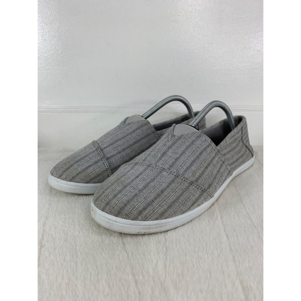 Canvas Casuals Slip-On Flats Gray Women's Shoes Size XXL